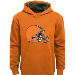 NFL Cleveland Browns Primary Pullover Hoodie Orange Youth Size Medium M 8-10